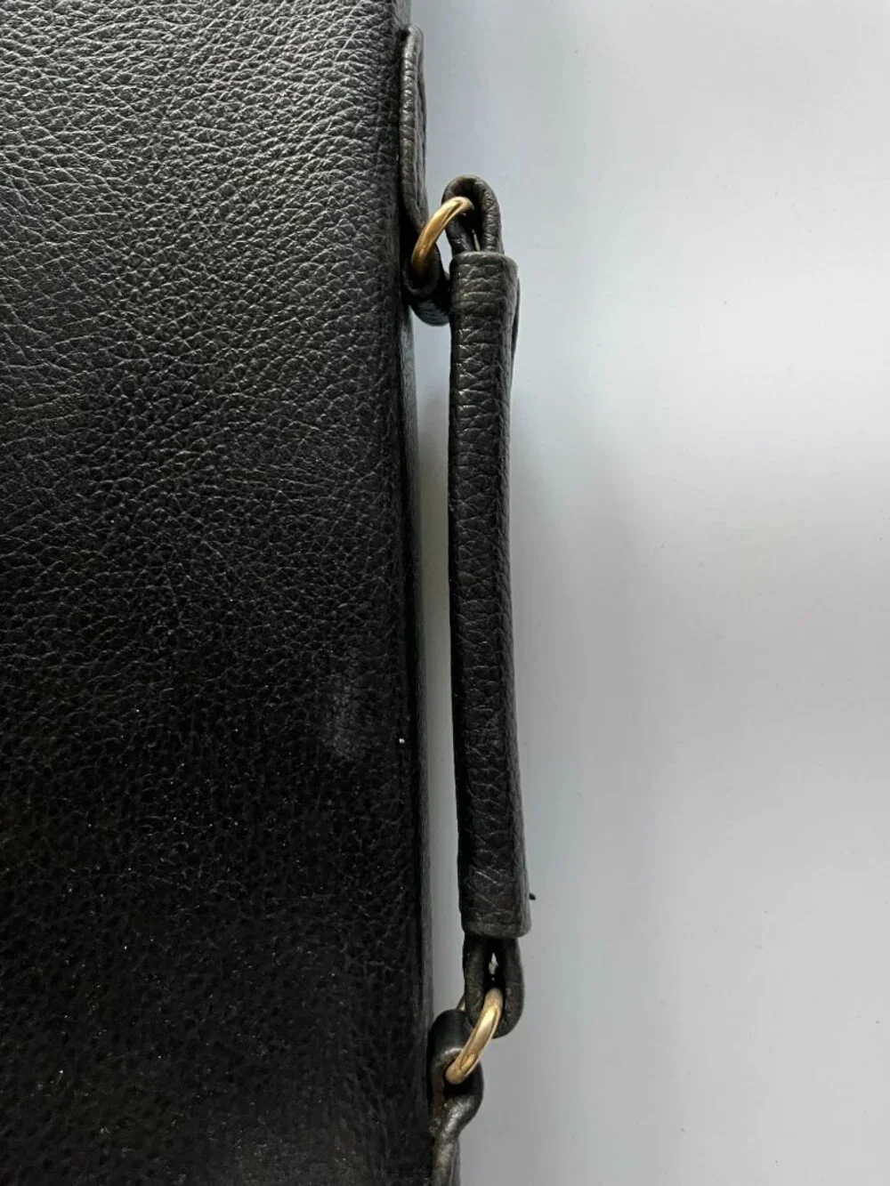 Rare Vintage Capezio Black Leather Crossbody Briefcase / Laptop Bag